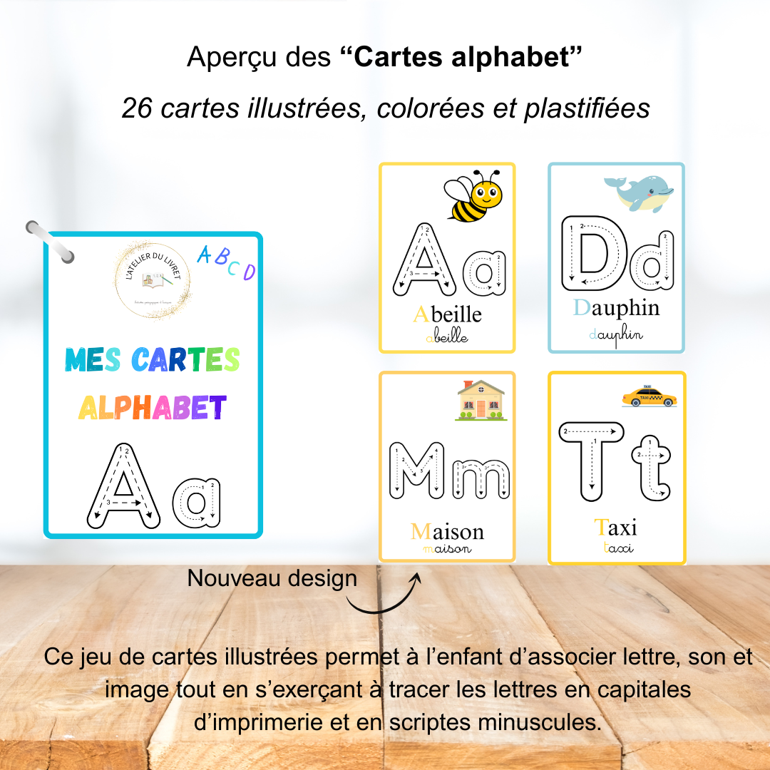 Mémo - Cartes alphabet à tracer