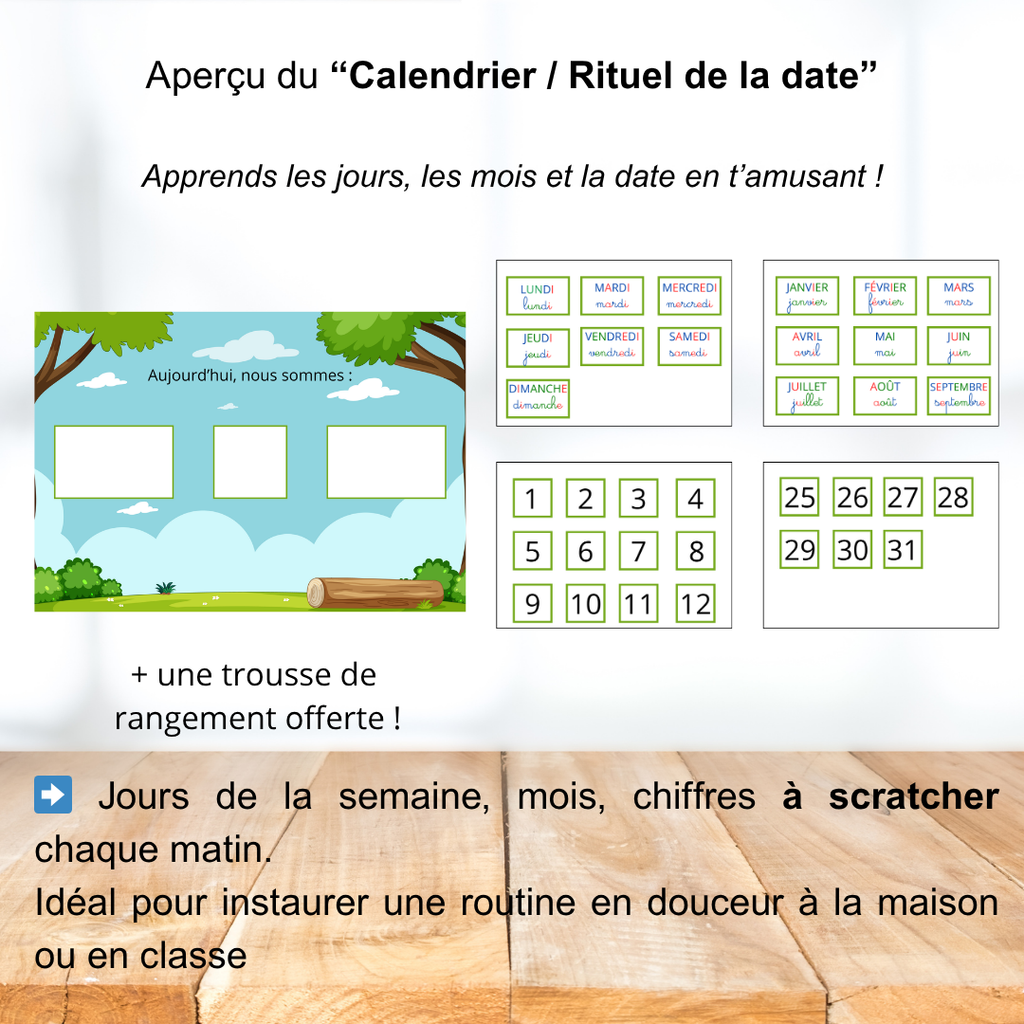 Affichage - Calendrier / rituel de la date
