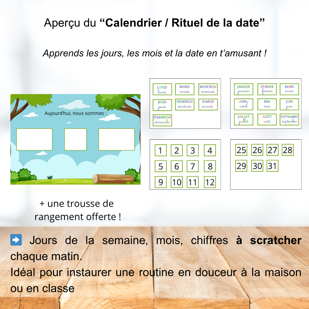 Affichage - Calendrier / rituel de la date