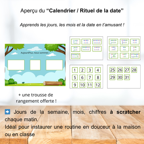 Affichage - Calendrier / rituel de la date