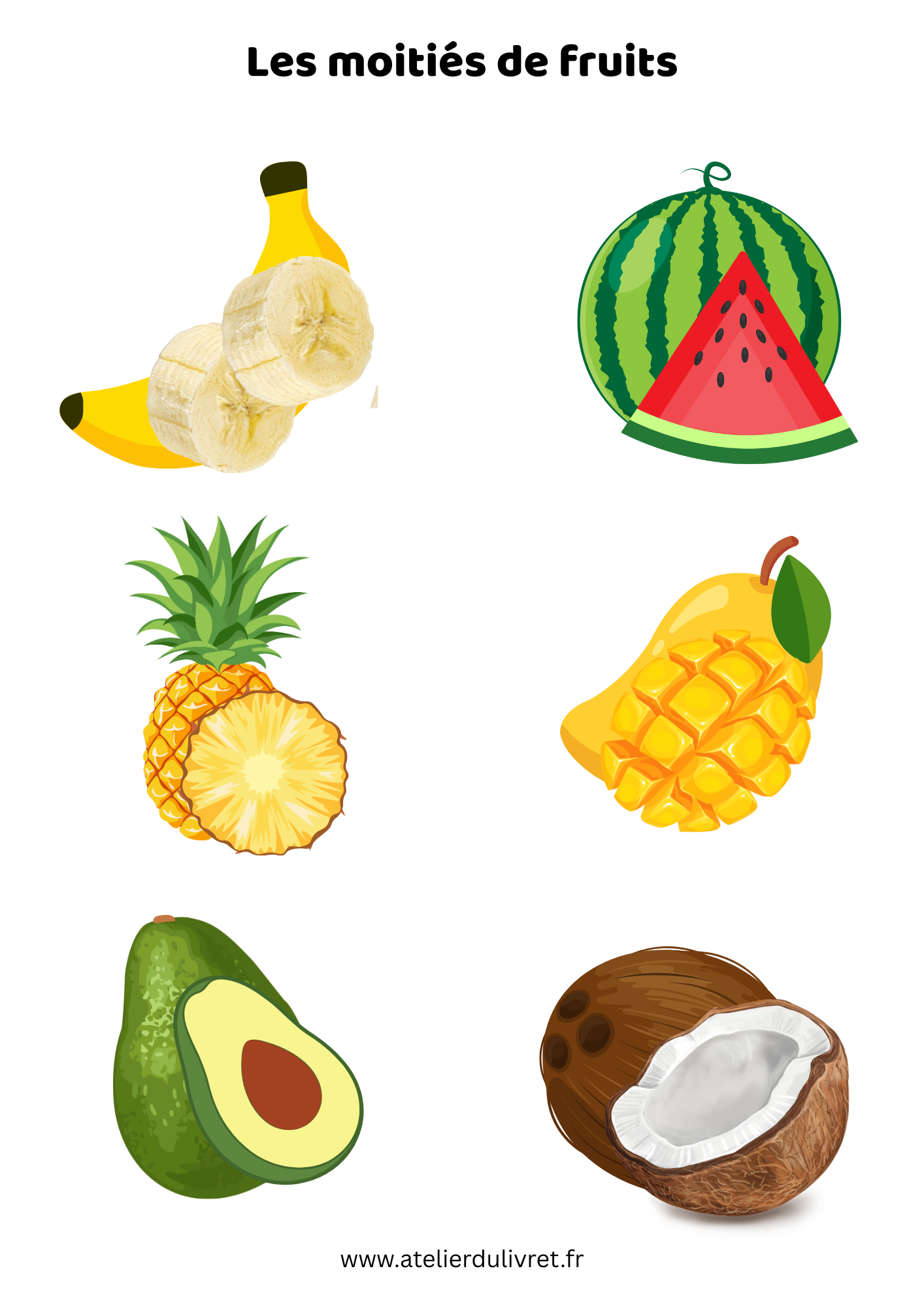 Fiche - Les moitiés de fruits 1