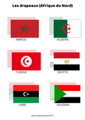 Fiche - Les drapeaux (Afrique du Nord)