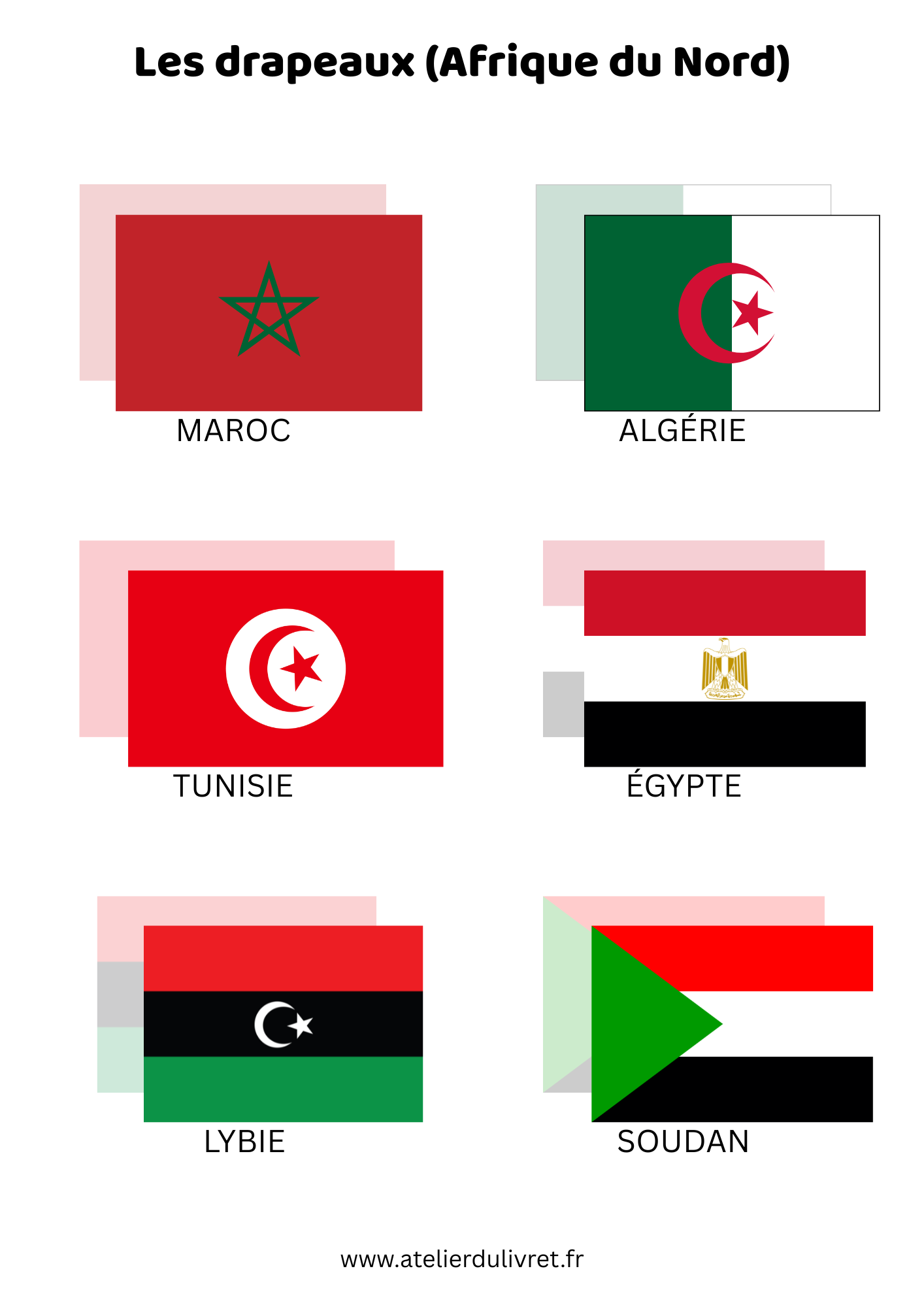 Fiche - Les drapeaux (Afrique du Nord)