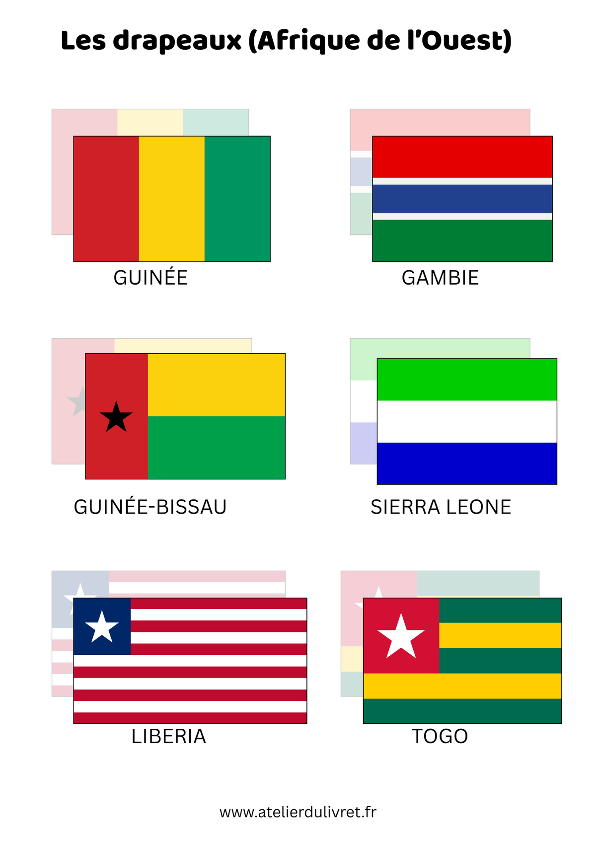 Fiche - Les drapeaux 1 (Afrique de l'Ouest)