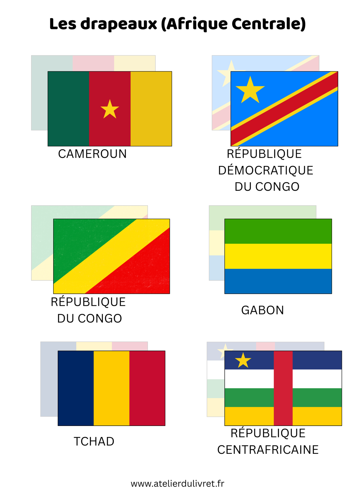 Fiche - Les drapeaux (Afrique Centrale)
