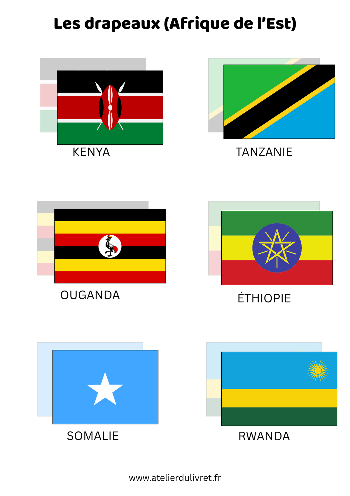 Fiche - Les drapeaux (Afrique de l'Est)