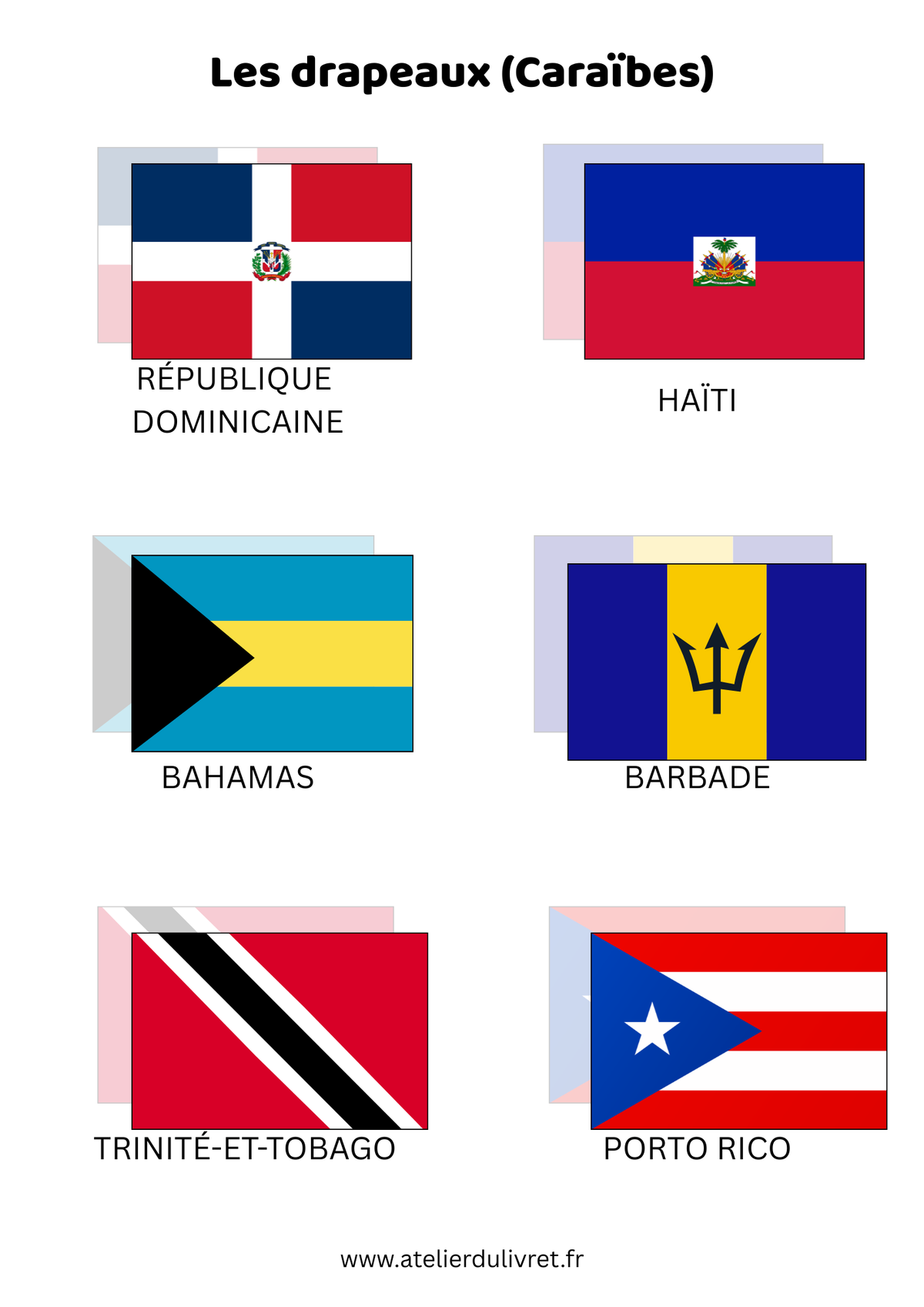 Fiche - Les drapeaux (les Caraïbes)