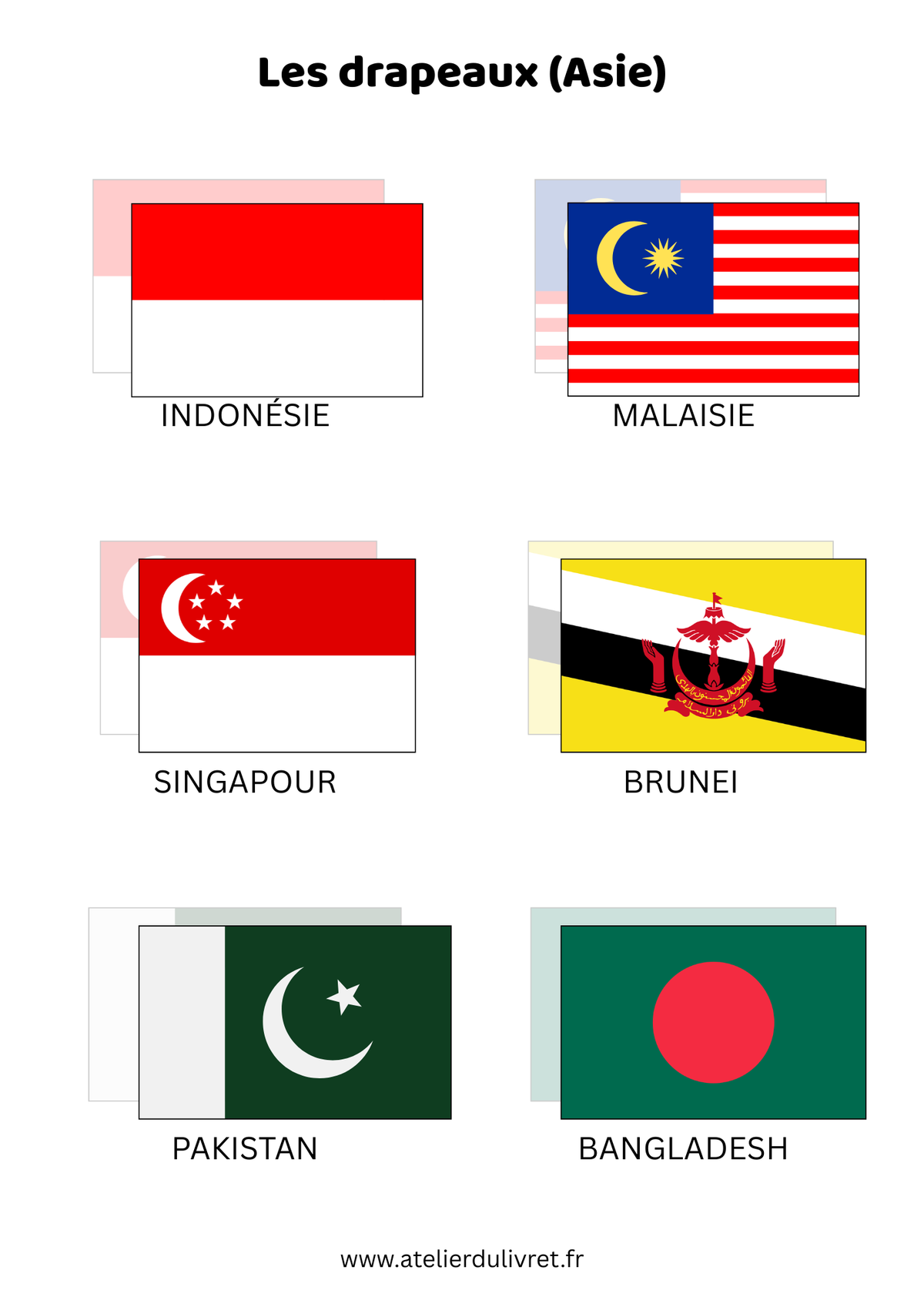 Fiche - Les drapeaux 2 (Asie)