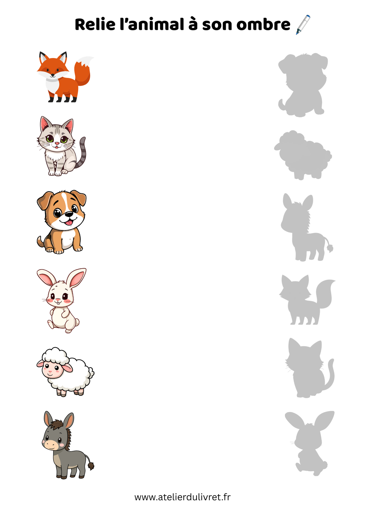 Fiche - Les animaux et leurs ombres