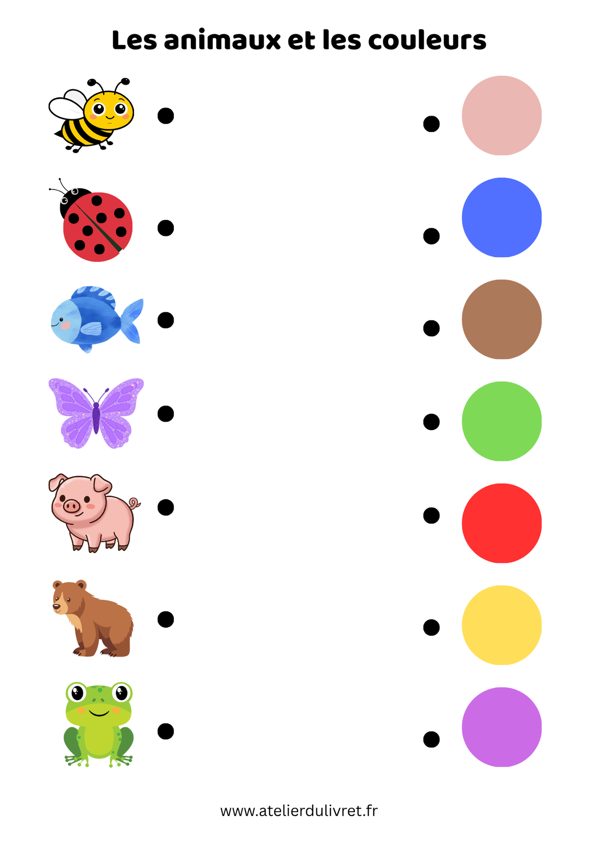 Fiche - Les animaux et les couleurs