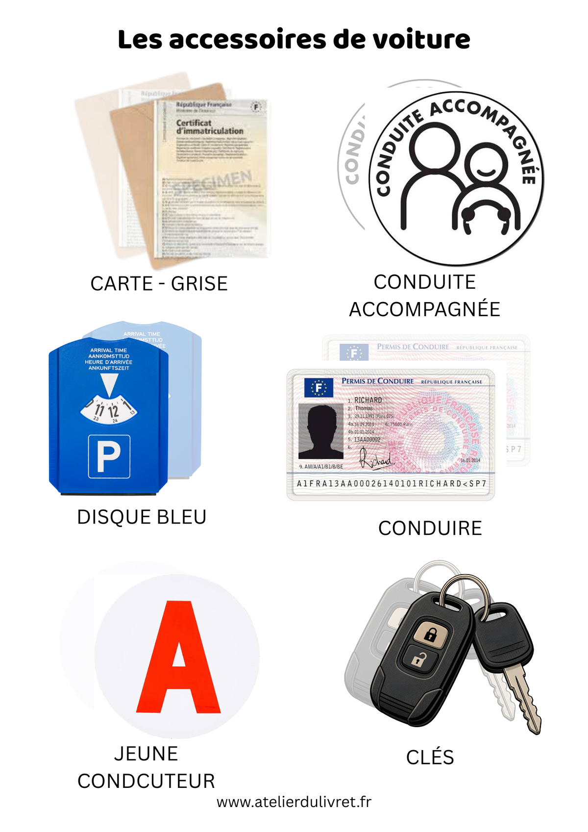 Fiche - Les accessoires de voiture