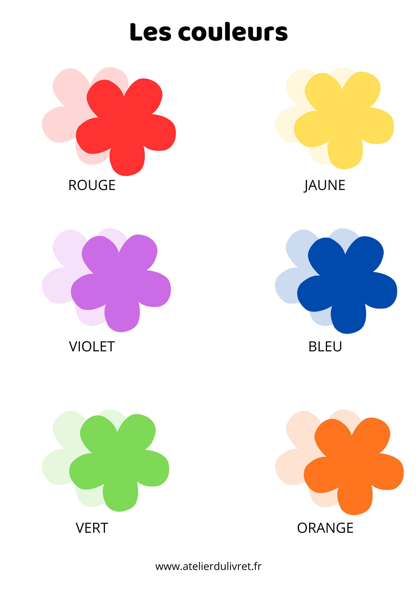 Fiche - Les couleurs (fleurs)