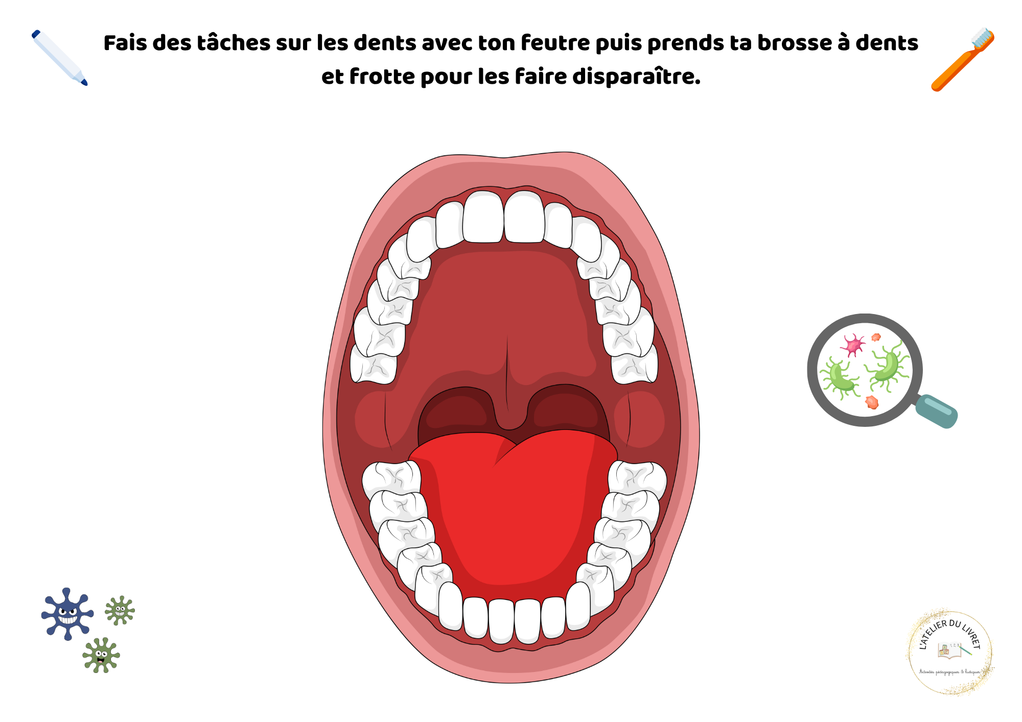 Fiche - Je brosse les dents