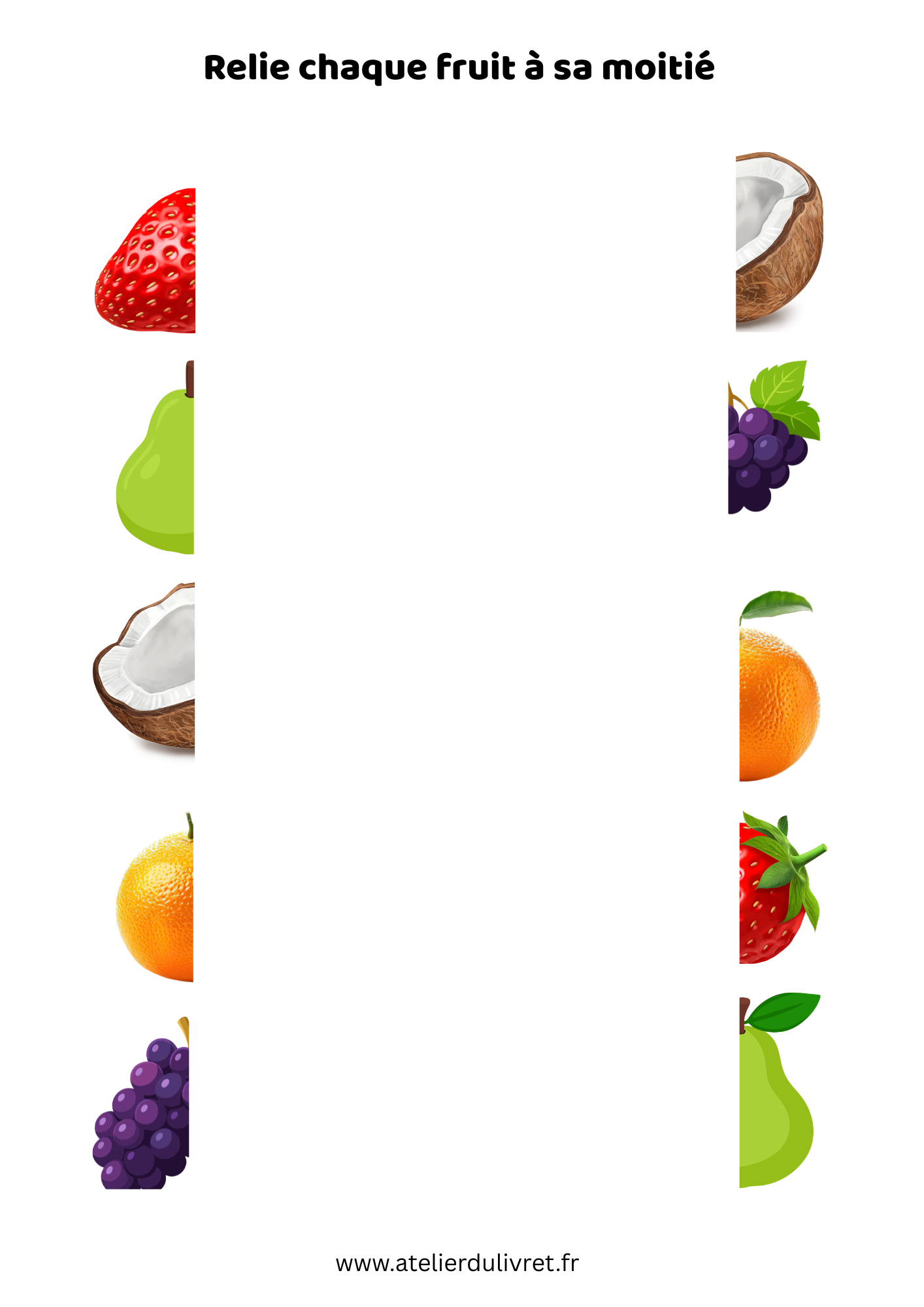 Fiche - Je retrouve les moitiés de fruits