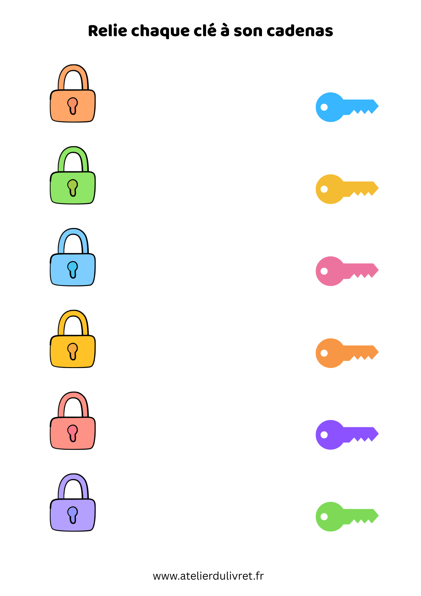 Fiche - Les cadenas colorés