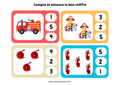 Fiche - Compte et entoure le bon chiffre