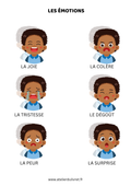 Fiche - Emotions garçon (peau foncée)