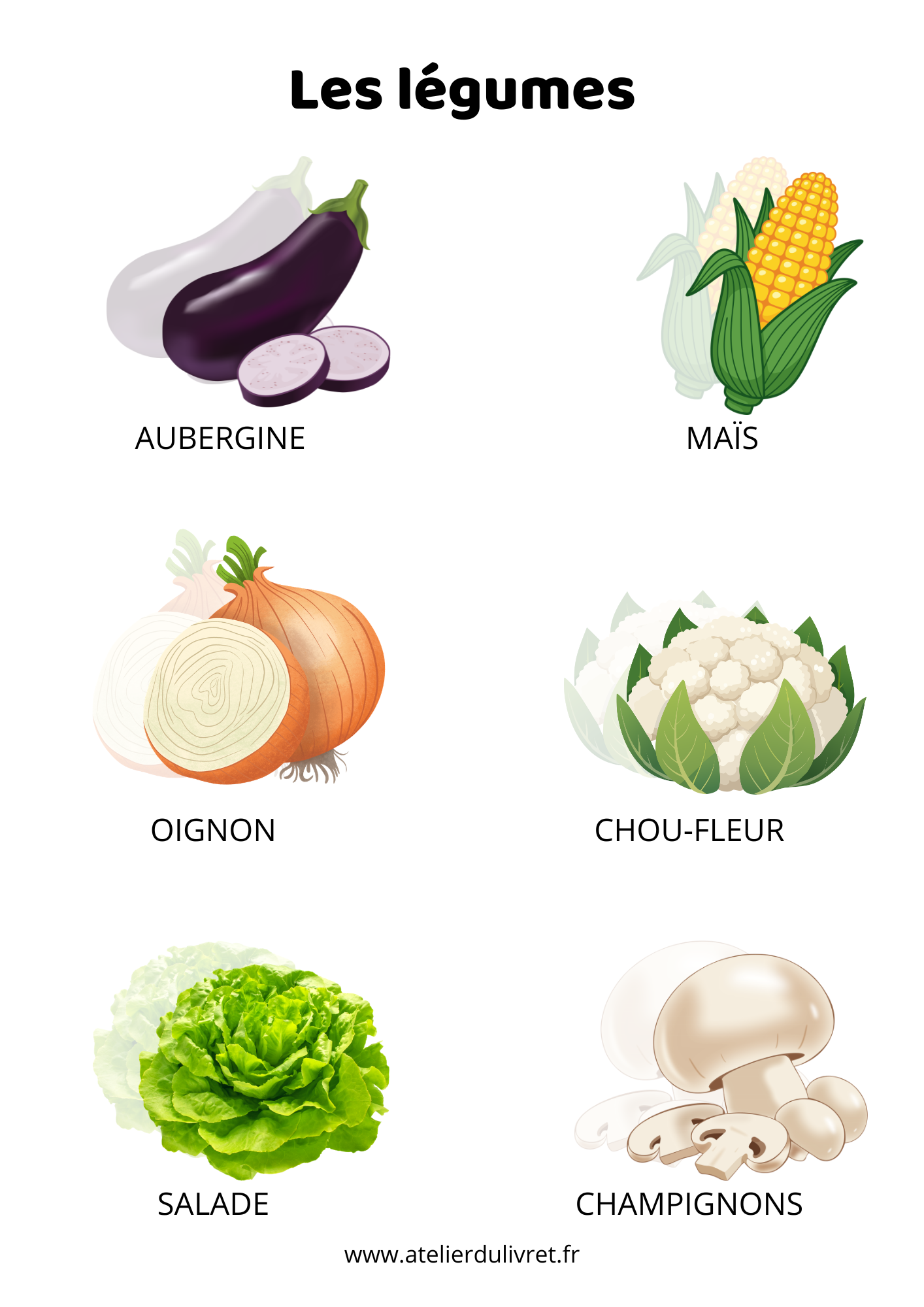 Fiche - Les légumes 2