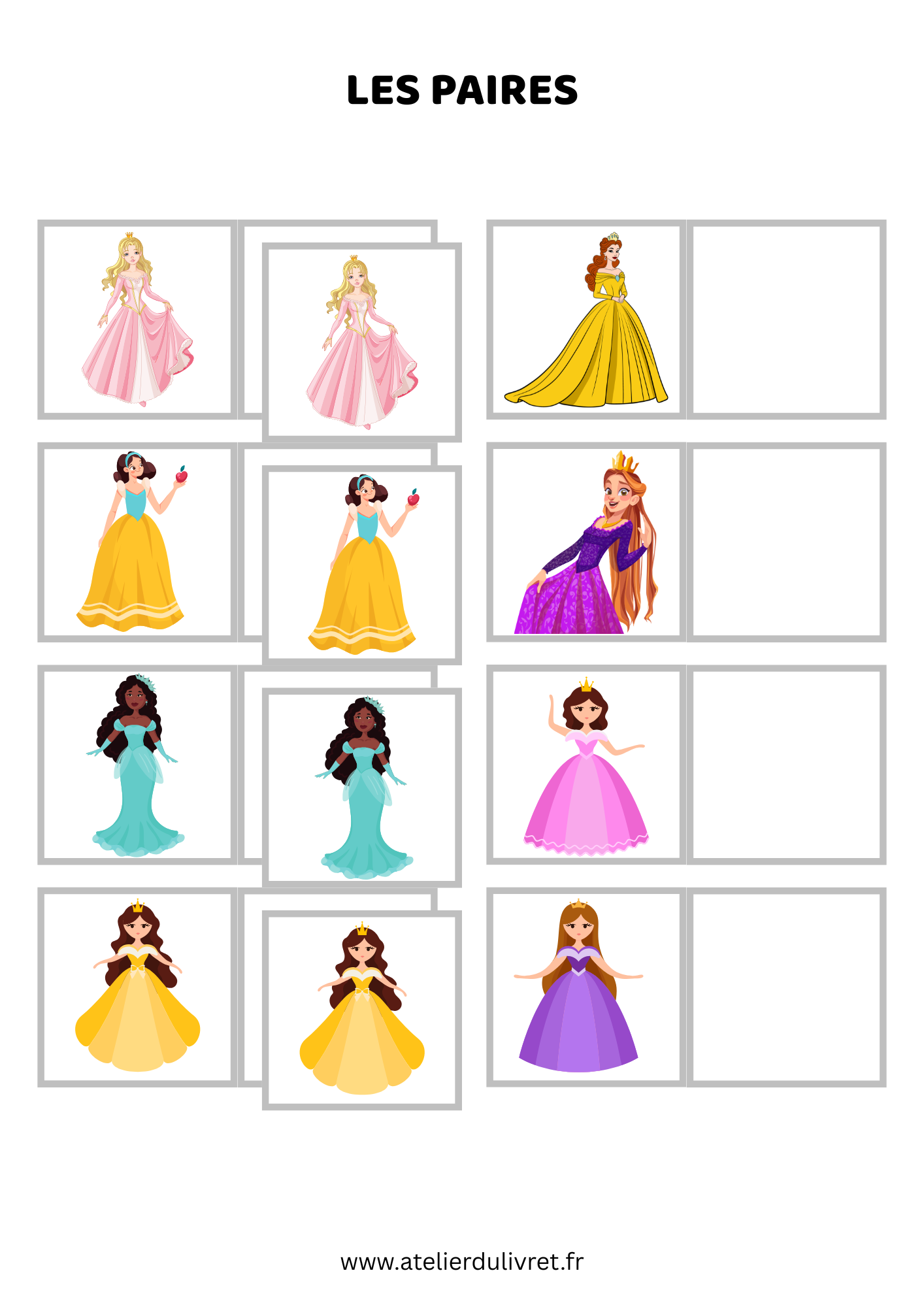 Fiche - Les paires (princesses)