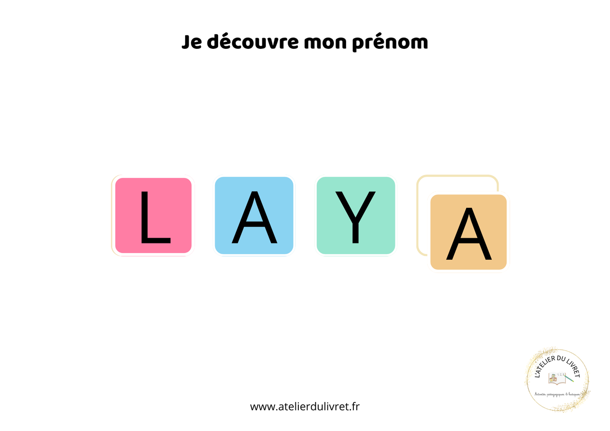 Fiche - Je découvre mon prénom