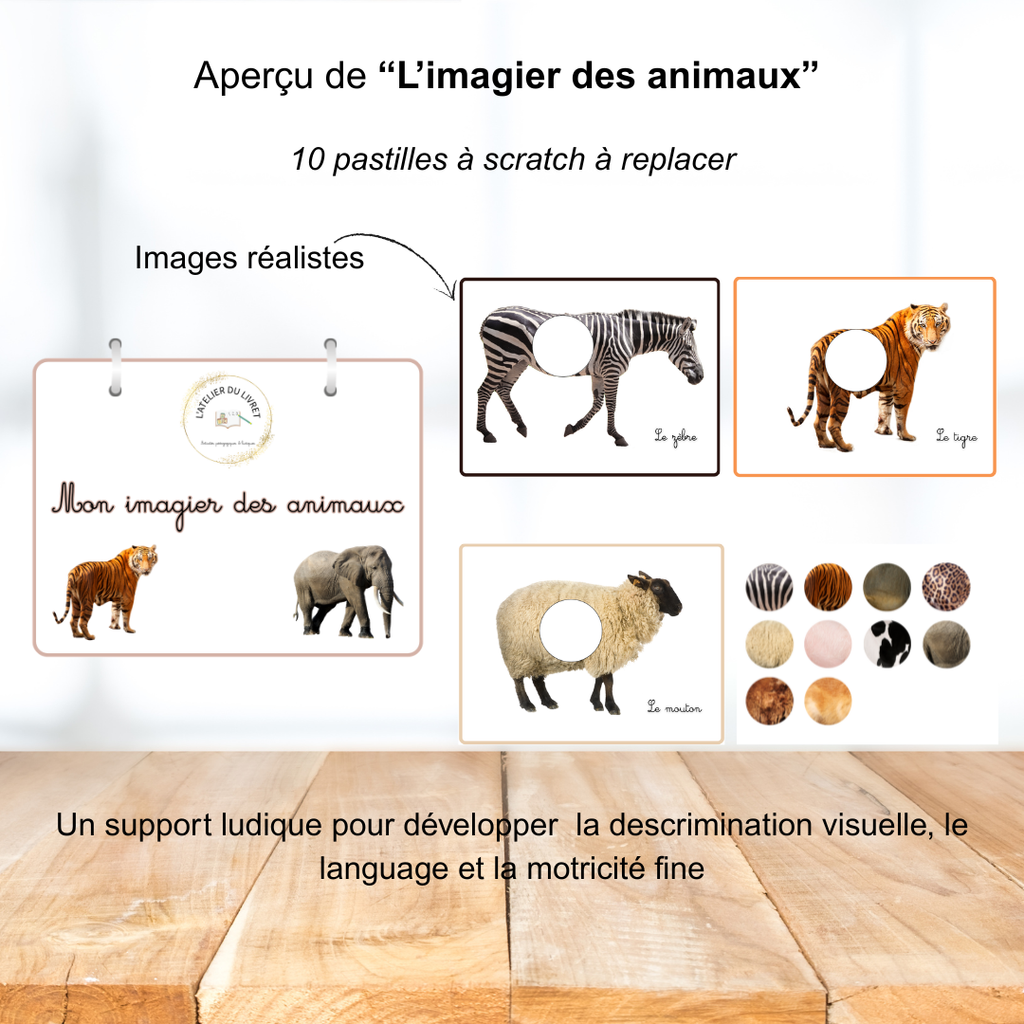 Imagier dès 16 mois - les animaux à scratchs