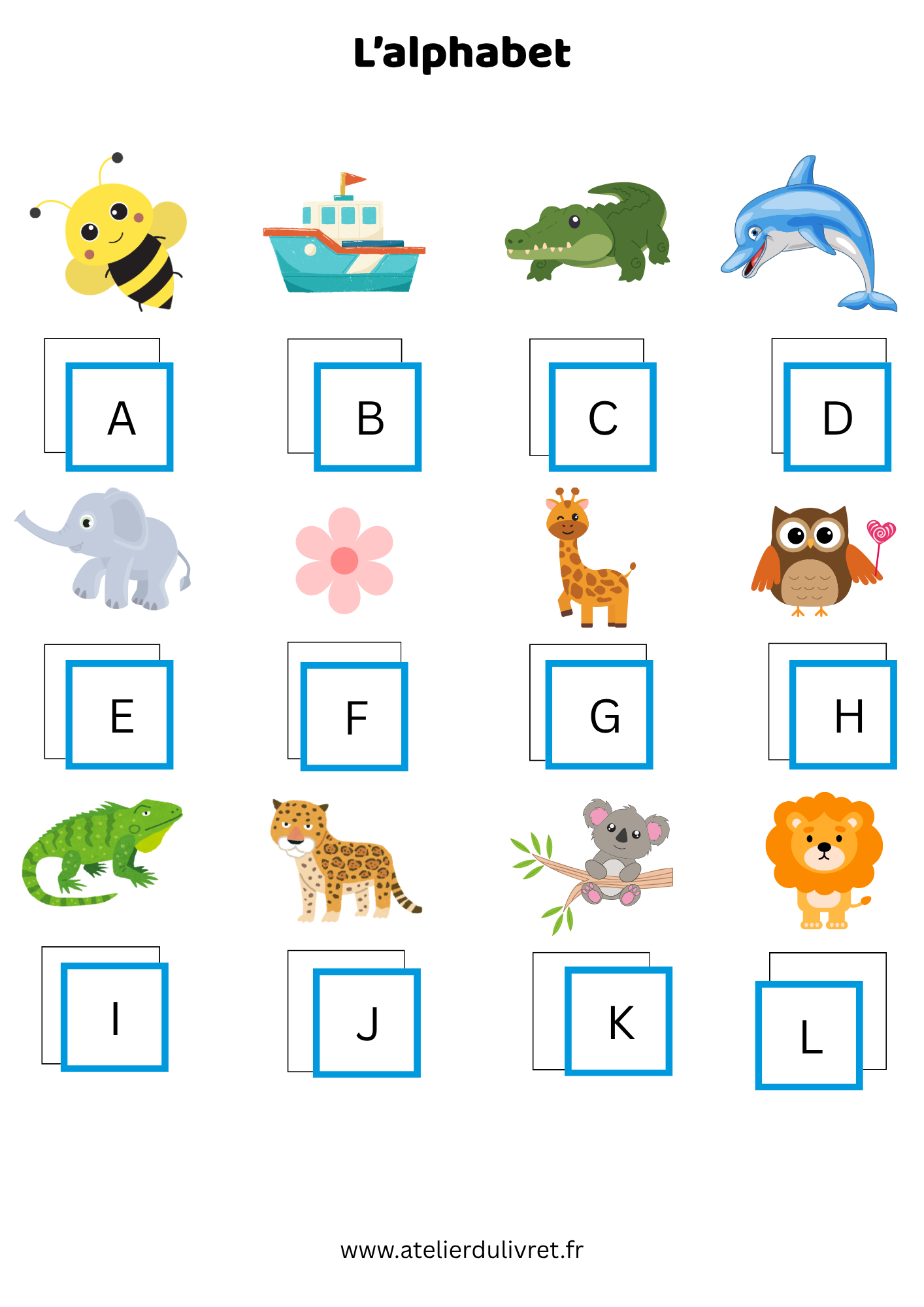 Fiche - L'alphabet (A à L)