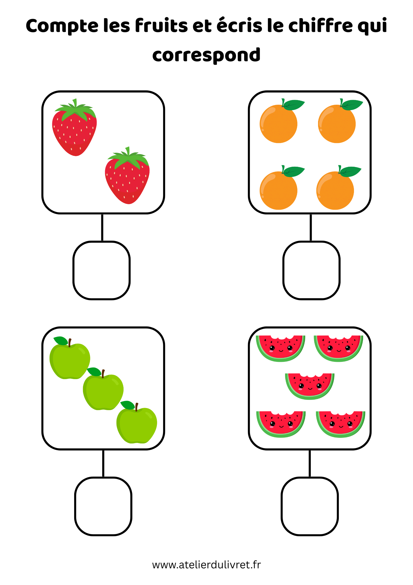 Fiche - Je compte les fruits