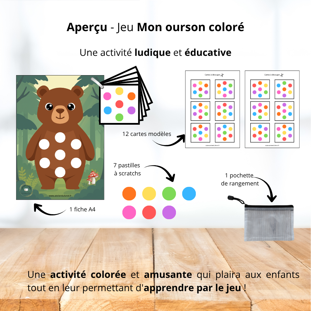 Jeu - Mon ourson coloré