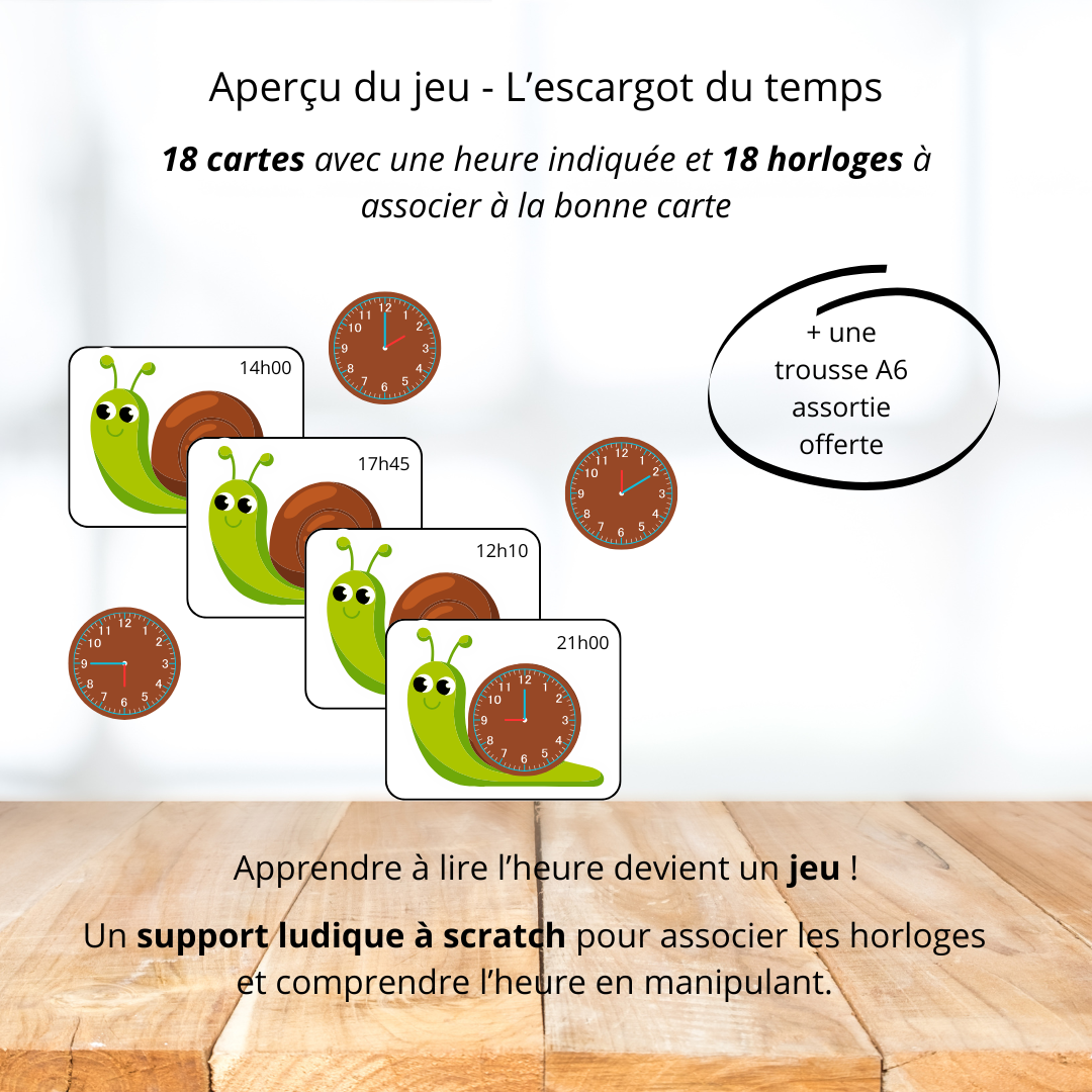 Jeu éducatif - L'escargot du temps
