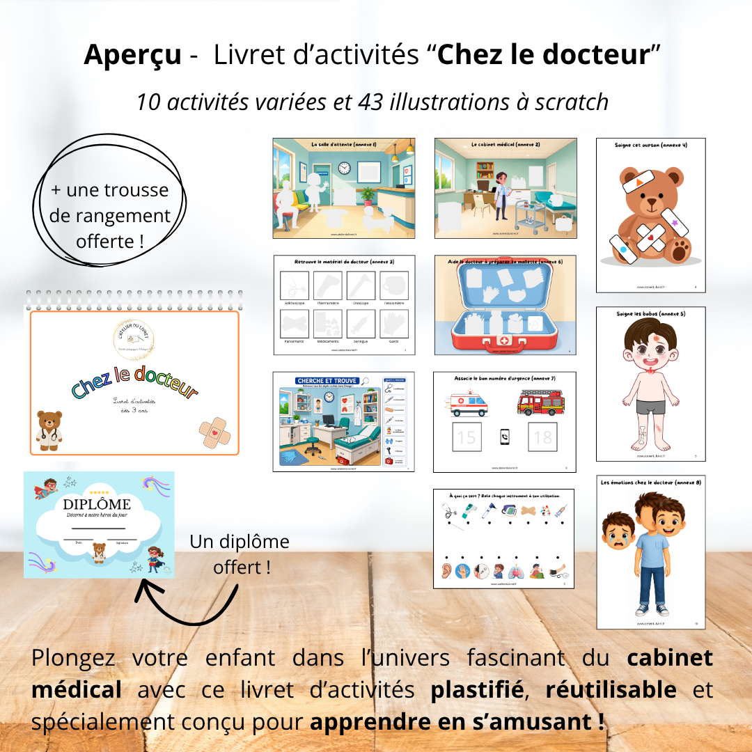 Livret d'activités dès 3 ans - "Chez le docteur"