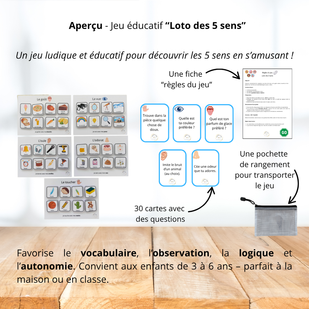 Jeu - Loto des 5 sens
