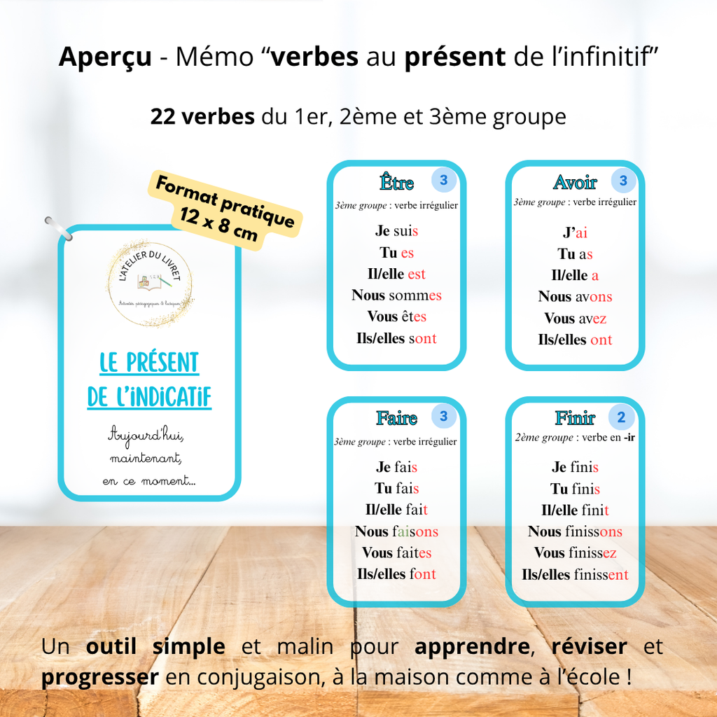 Mémo conjugaison - Le présent de l'indicatif
