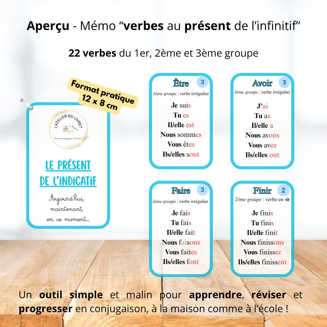 Mémo conjugaison - Le présent de l'indicatif