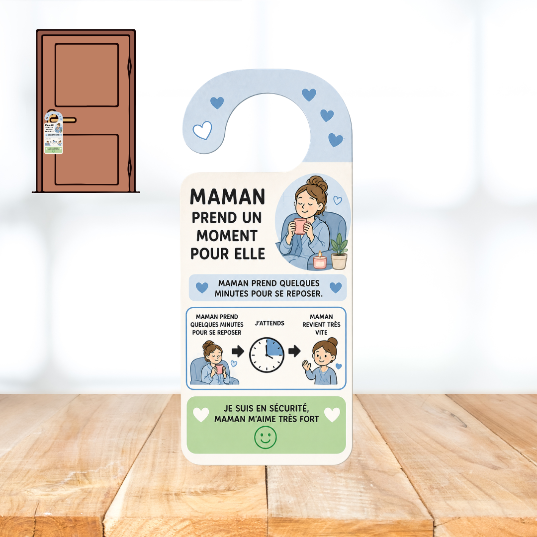 Accroche-porte - Maman prend un moment pour elle (affiche)