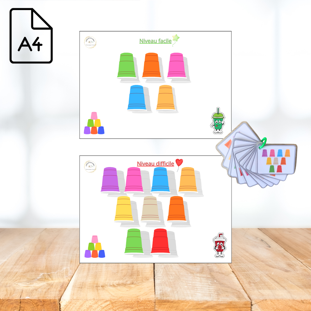 Jeu de logique - Les gobelets colorés