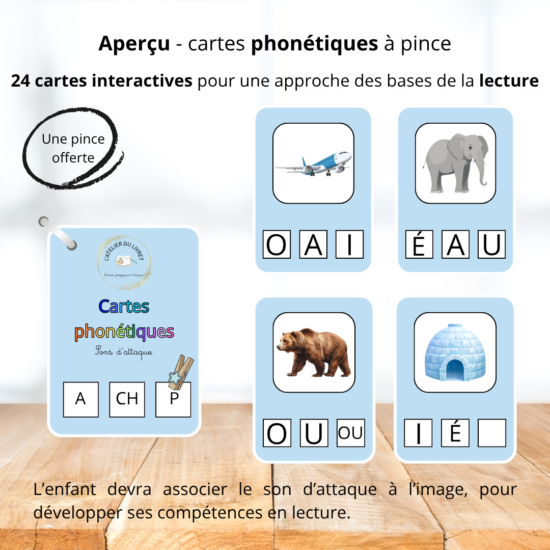 Mémo - Cartes phonétiques à pince