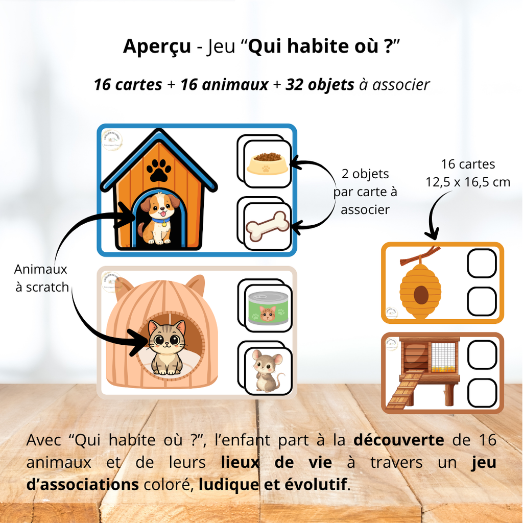 Jeu "Qui habite où ?" - Animaux et habitats