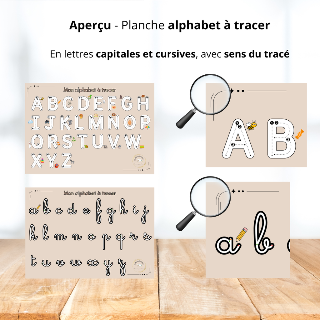 Fiche alphabet à tracer