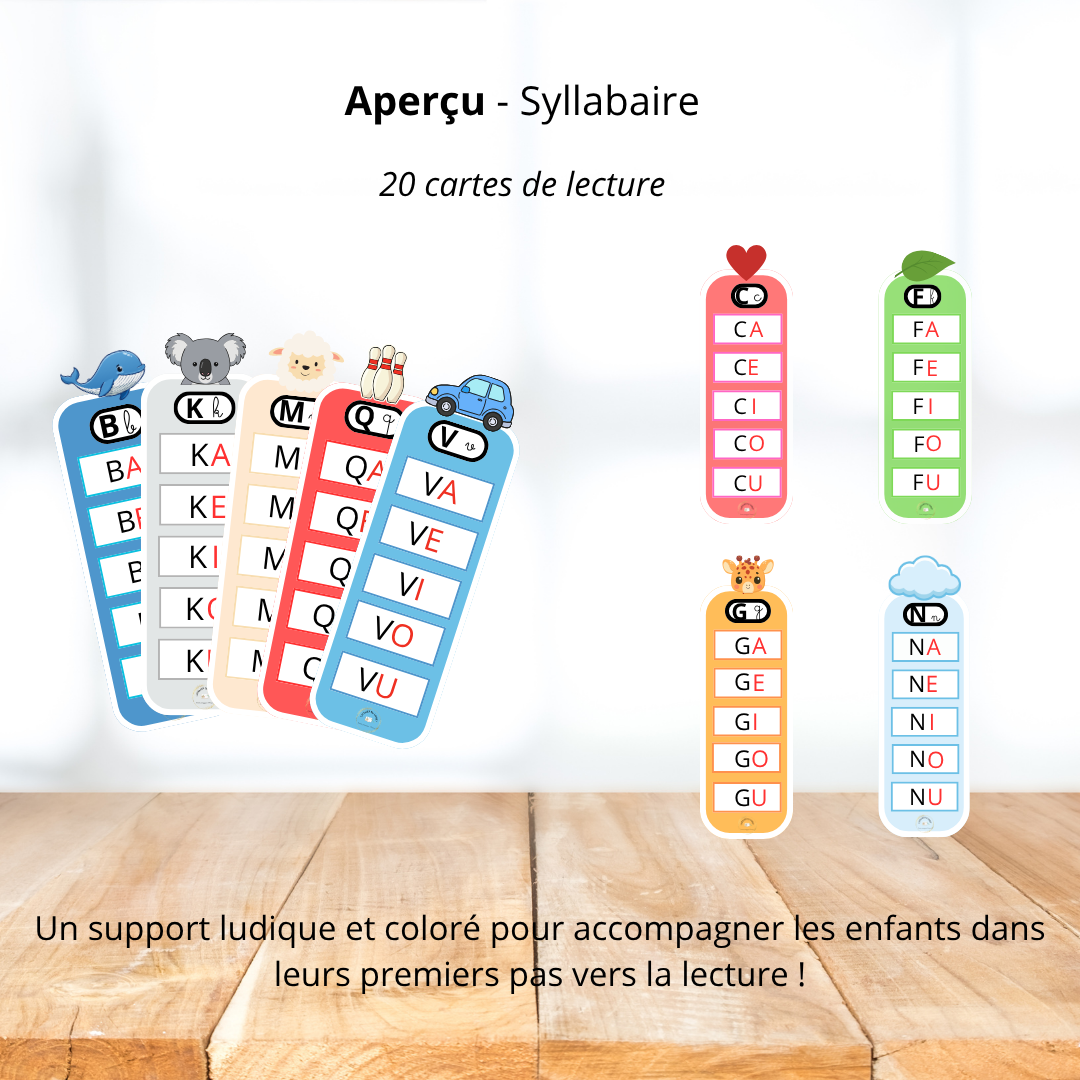 Syllabaire - cartes de lecture