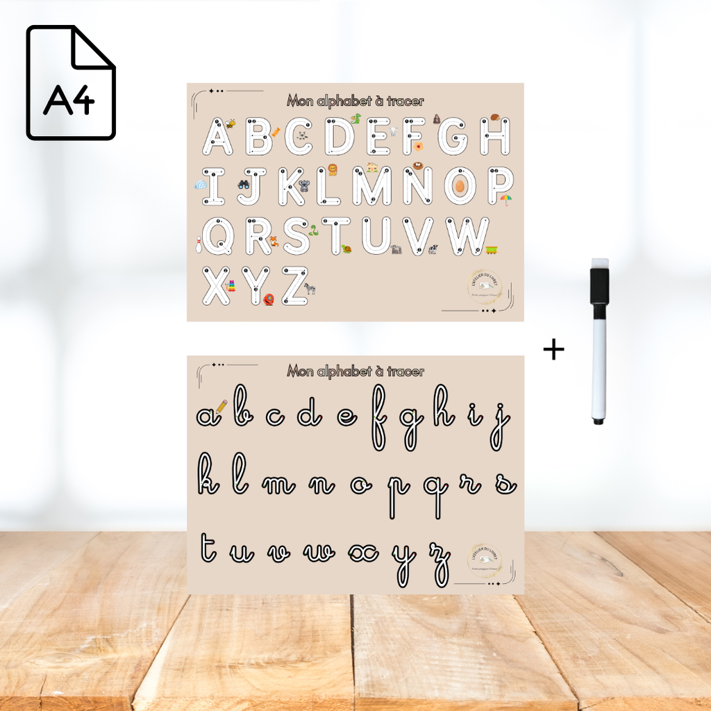 Fiche alphabet à tracer