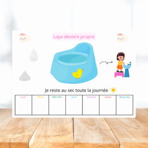 Tableau d'apprentissage de la propreté Fille - Version pot