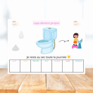 Tableau d'apprentissage de la propreté Fille - Version toilettes