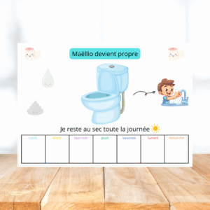 Tableau d'apprentissage de la propreté Garçon - Version toilettes