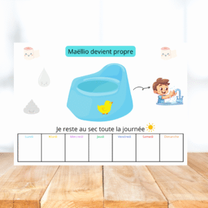 Tableau d'apprentissage de la propreté Garçon - Version "pot"