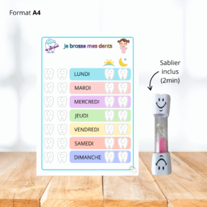 Affiche "brossage des dents" - Fille brune