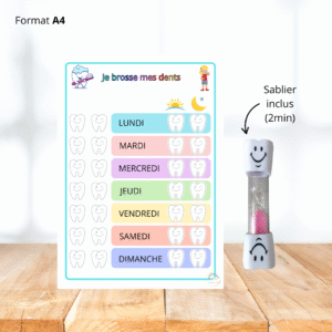 Affiche brossage des dents - fille blonde